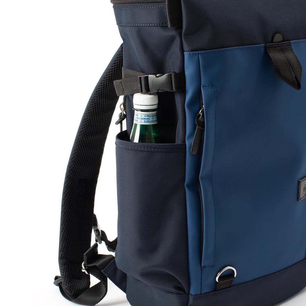 Heart Made Factory 20L Square Backpack, A4 Size, Polyester, Boxy Series, FY-0784 (Navy)