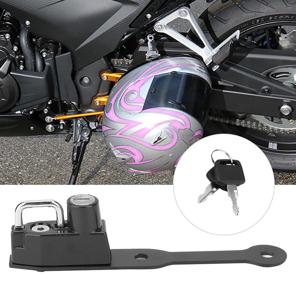 Motorcycle Anti Theft Helmet Lock Left Side Fits for CBR400R CBR500R CB500F(Black )