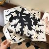 Light luxury Nordic style purple morning glory printing mulberry silk silk scarf women's high-end temperament 111 silk small square scarf