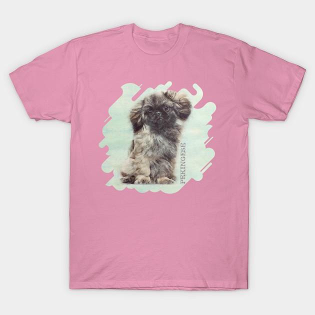 T Shirt Women Sketch Of Fluffy Pekingese Puppy Harajuku Print Kawaii Tshirt Summer Short Sleeve Female T-Shirt Top Tee
