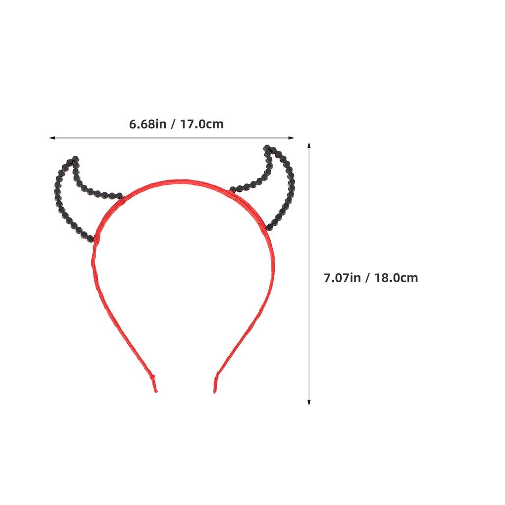 Devil Horns Headband Halloween Demon Red Rhinestones Costume Accessories Cosplay Party Cow Horns Headband Halloween Headbands