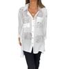 Europäische und amerikanische Mode Damen Locker geschnittenes Schwalbenschwanz-Hemd mit sexy Print für Frühling/Sommer