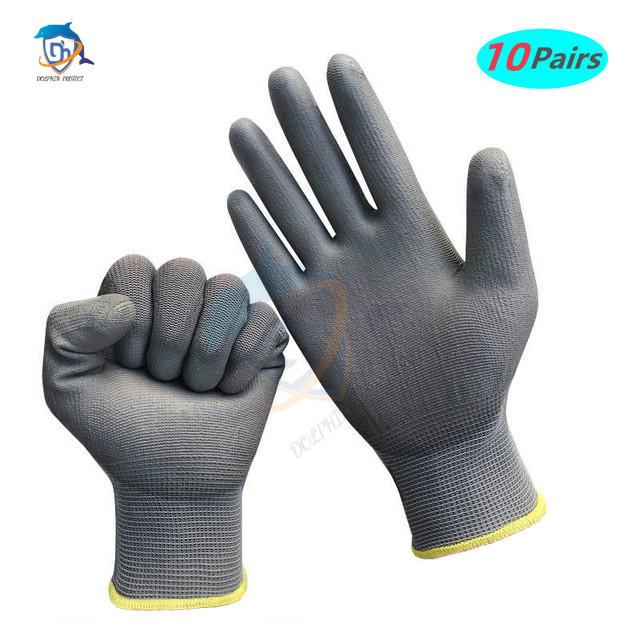 10-50 Pairs of Nylon PU Gloves Safety Work Gloves Repair Special Gloves Palm Coated Gloves Carpenter Repair Worker Supplies