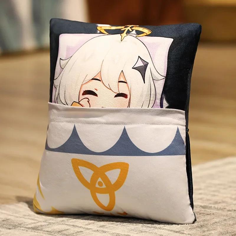 36x27cm Genshin Impact Plush Toy Kawaii throw pillow plush Tiwat Zoo Yae Miko Tartaglia Thoma Ganyu Diluc Plush Pillow Cartoon