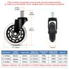 1Pcs Office Chair Caster Wheels Heavy Duty & Safe For All Floors Including Hardwood 3" Rubber Replacement For Desk Floor
