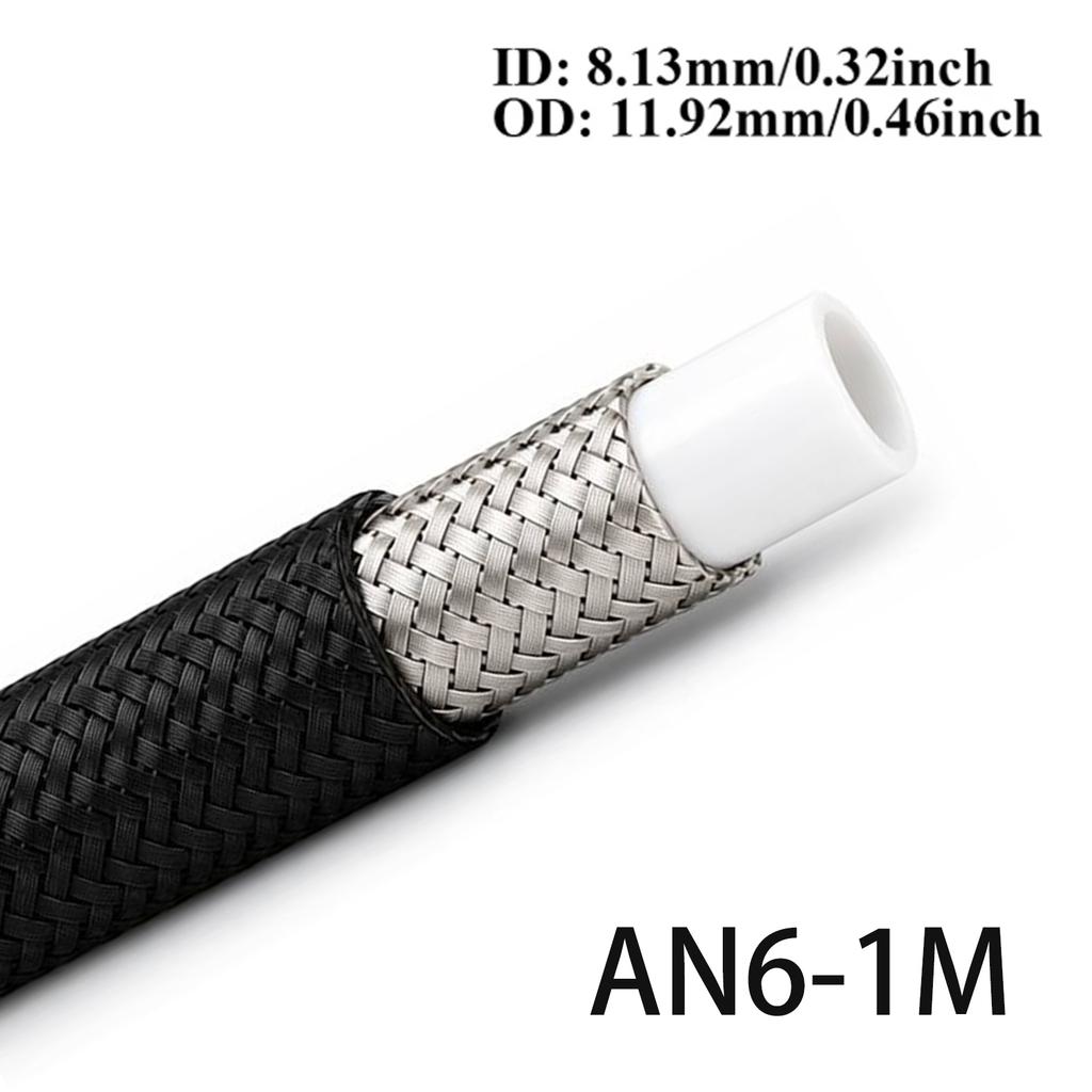 3AN 4AN 6AN 8AN 10AN Universal E85 Fuel Hose Oil Gas Cooler Line Pipe Tube ide PTFE Nylon Stainless Steel Braided Line 1M/2M/
