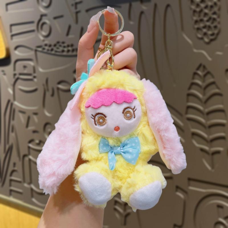 Милые плюшевые подвески-кролики с висячими ушами, плюшевые куклы-кролики, брелоки, подвески и брелоки жёлтый