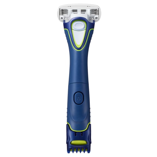 Schick Physical Multi Body Shaver (with Blade + 1 Replacement Blade) Trimmer with Skin Guard vio for Men Blue 5 Blades