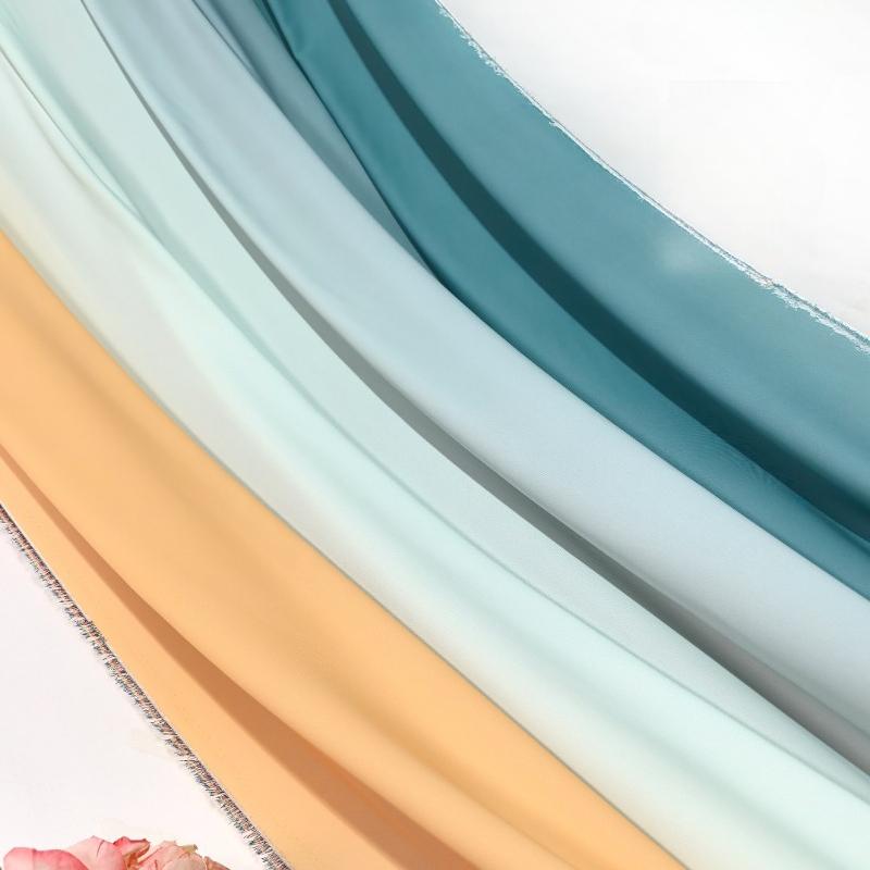 100x150cm Fashion Gradient Fabric Chiffon for Clothing Dresse Scarves Sewing Multicolor Translucent Cloth Needlework Soft Smooth