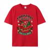 Women's Christmas Wonderland Graphic T Shirt Santa Sleigh Tree Gift Print Casual Short Sleeve Crew Neck Holiday Tee