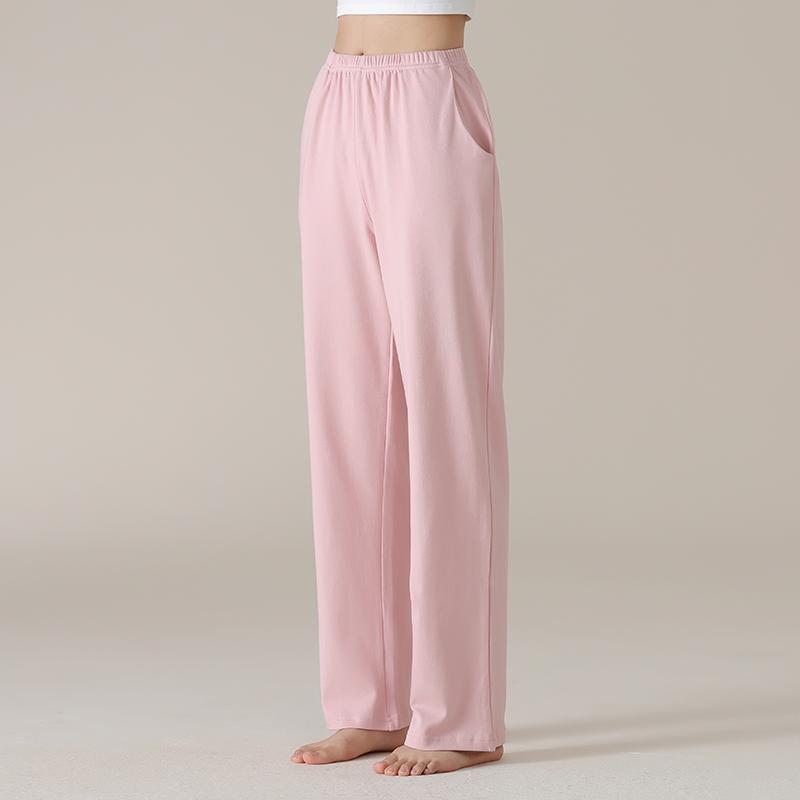 Damen High Waist Graue Baumwoll-Pyjamahose - Übergröße, Leichtgewicht, Gerades Bein, Vielseitig für Zuhause oder Outdoor