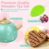 Children's Wooden Tea Service, Kids’ Kitchen Accessories, Toy Tea Set for Tea Party, Wood Kitchen Toys for Role Play, Gift for Little Girls and Boys
