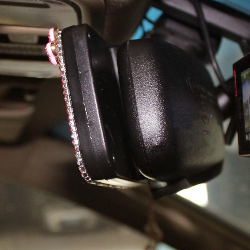 Tassels Crystal Car Rearview Mirror Interior Accessories Bling Rhinestones Butterfly Car Mirror Decoration For Lady