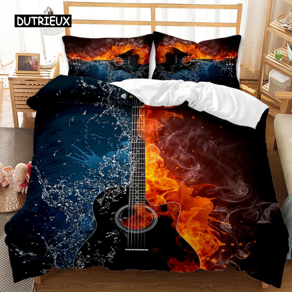 Music Comforter Cover Collection Cool Colorful Headset Bed Cover Collection Kids Boys Girls Bed Cover Collection Music Queen Dimension King Size Size