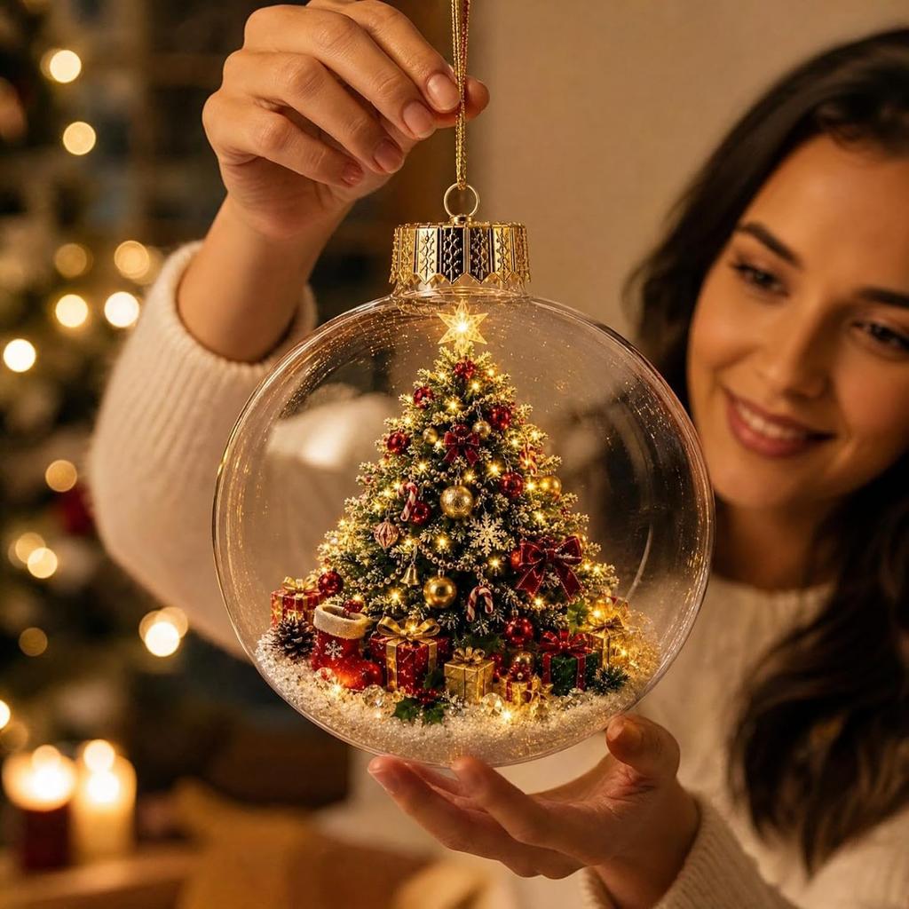 Lysende Julefortælling Ornament, Lysende Mini Jule Scene med Varmt LED Lys, Festlig Mindegave til Hjemmets Julefest Dekoration