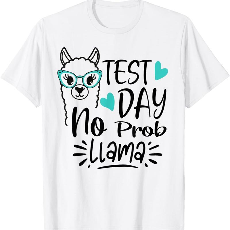 T-shirt de test pour enseignant, jour de test, No Prob Llama S