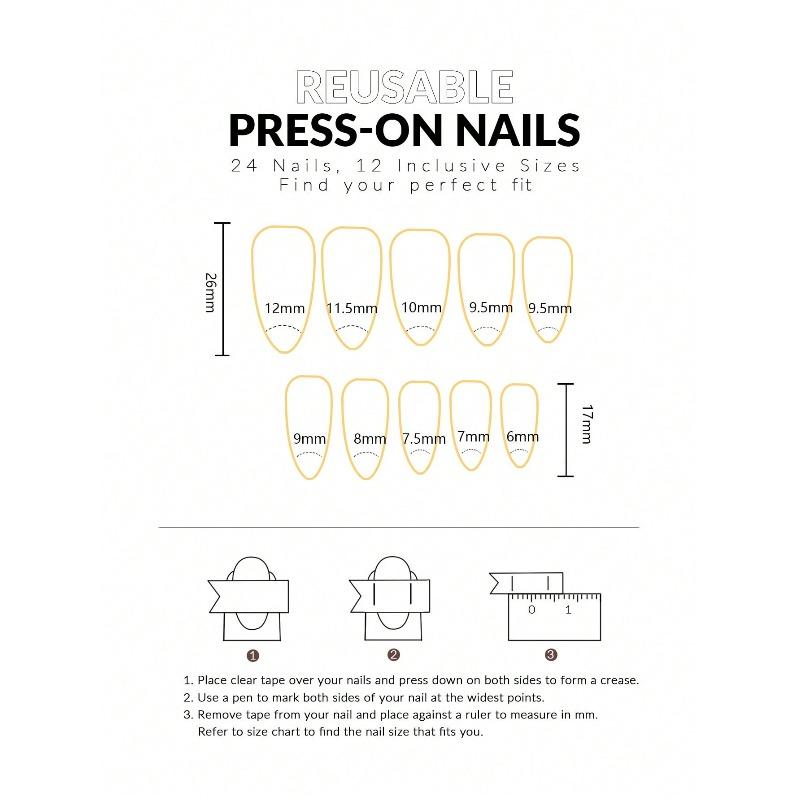 24pcs Minimalist Elegant Daily Aurora White Almond Shaped Fake Nails Nail Tips Set, Suitable For Girls And Ladies For Everyday Use Nail Supplies