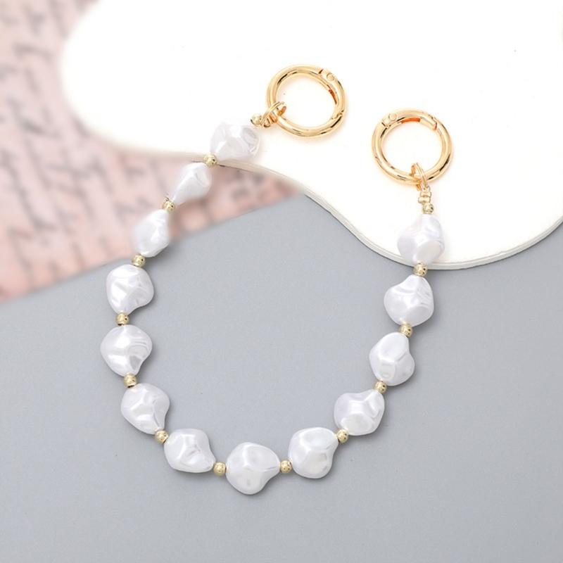 Pearls Chain Strap Short Purse Chain Replacement Pearls Handle Strap Beaded Purse Chains for Purse Handbag Wallet Phone