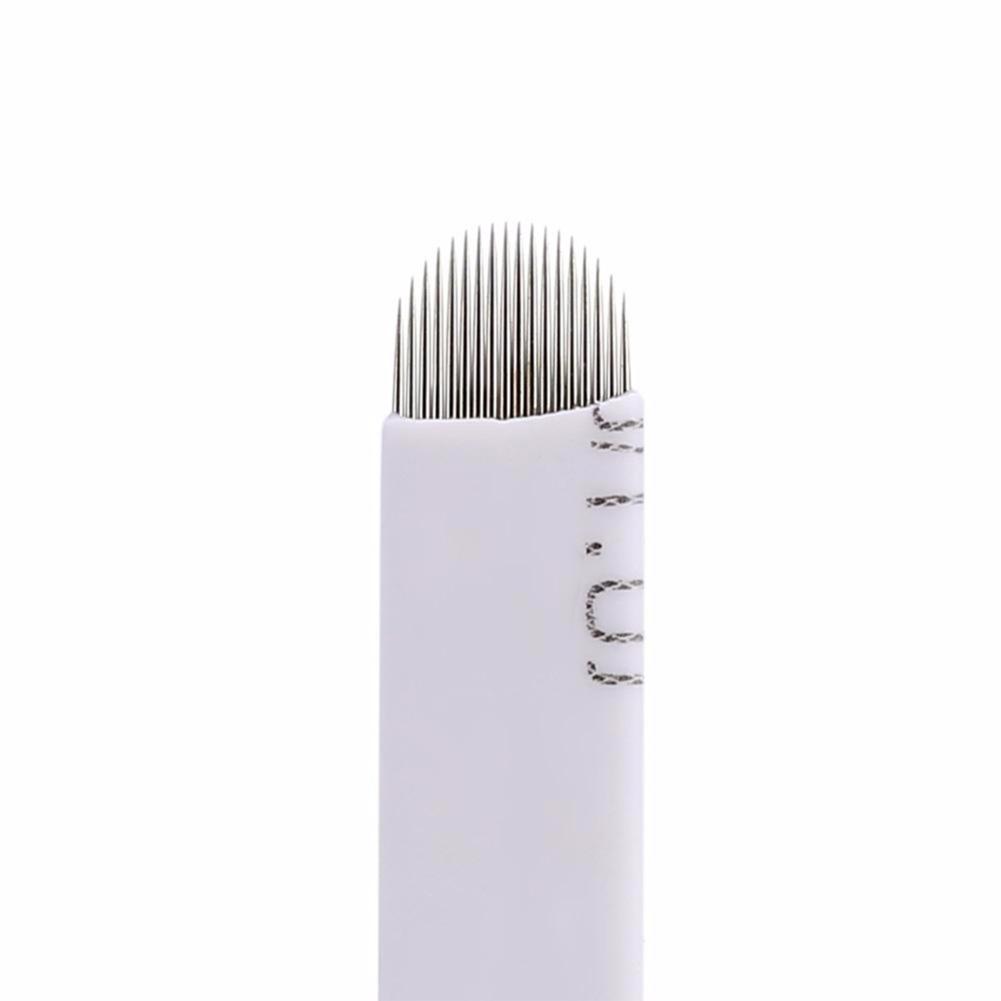 50Pcs Set Curved 18 Needle Semi Permanent Fog Eyebrow Microblading Blade Makeup Needles