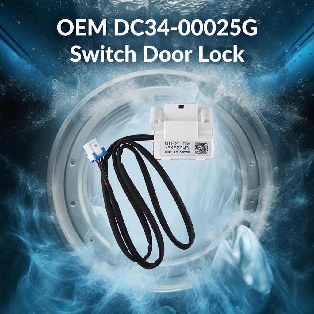 Puxyblue DC34-00025G Switch Door Lock Fit For Samsung WA50R5200AW/US WA50T5300AC/US WA54R7600AC/US Series Washing Machine Parts Replace AP6884125