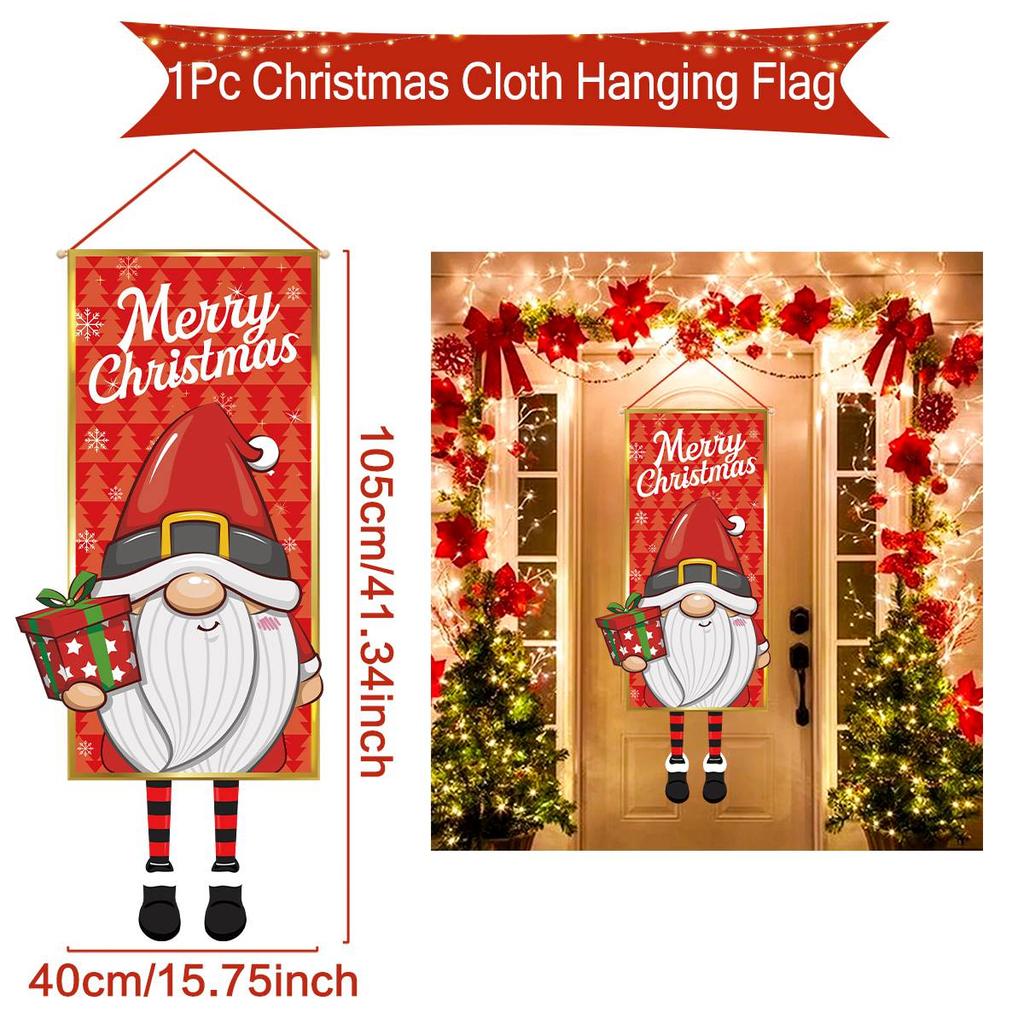Christmas Hanging Flag Porch Door Banner Christmas Decorations For Home 2024 Ornaments Xmas Gifts Navidad New Year Decor 2025