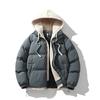 Unisex Solid Color Stand Collar Puffer Jacket Winter Thick Warm Casual Loose Fit Hoodless Down Alternative Coat