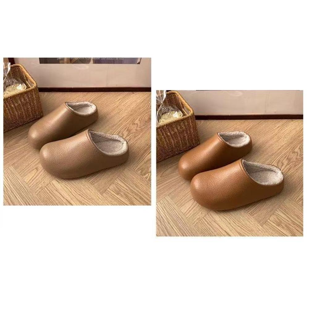 Couple Plush Cotton Slippers Fleece Lined Warm Indoor Home Men Women Fall Winter