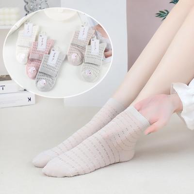 Damen Frühling und Sommer Neue Lässige Einfache Dünne Stil Atmungsaktive Klimaanlagen-Schlauch Baumwollsocken