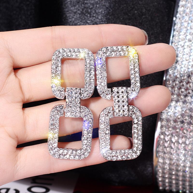 Kamínkové Extravagantní Náušnice pro Ženy Dlouhé Obdélníkové Visací Náušnice Korea Náušnice Brincos Dámská Módní Bižuterie
