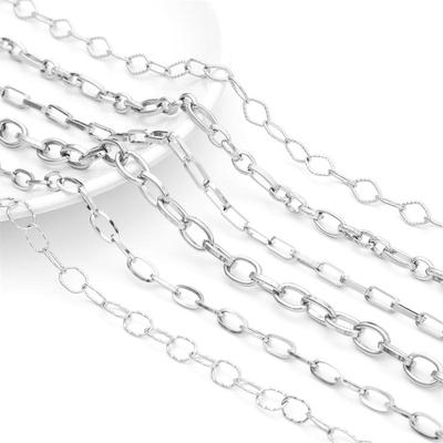 1M/Maišelis Nerūdijančio Plieno Papuošalų Grandinėlė Kubietiško Pynimo Grandinėlė Pagrindinė Panko Grandinėlė DIY Vėriniui Apyrankei Papuošalų Gamybai