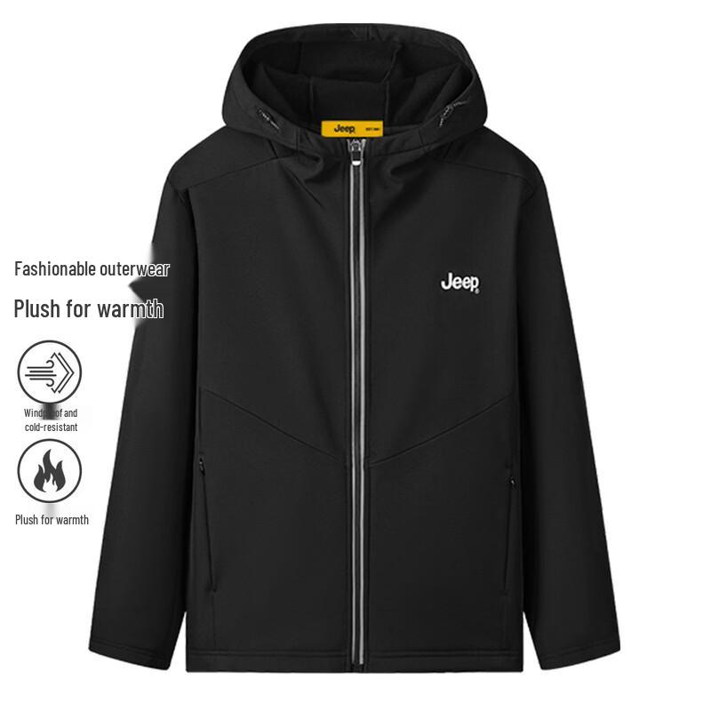 JEEP Men s Fleece-Lined Hooded Casual Jacket XL