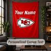 Arazzo da Parete Personalizzato, Testo Personalizzato Kansas City Chiefs, Tessuto Morbido Arte da Parete per Decorazione Interna