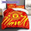 Man Utd Bedding Quilt Set Quilt Cover Pillowcase Home Decoration Birthday Gift (1 * Duvet Cover + 2 * Pillowcase, Without Core)