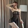 Sexy Lingerie Bras Sets Teddies Bodysuits Erotic Open Crotch Elasticity Thin Mesh Geometric Pattern Body Stockings Underwear