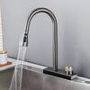 Chrome Plated Gun Gray Hot And Cold Water Tap Kitchen Sink Faucet Household Pull-out 304 Stainless Steel Faucet