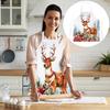 1PC Cartoon Print Waterproof Apron Protective Party Breathable Kitchen Adjustable Santa Claus Stain-Resistant 68x55cm