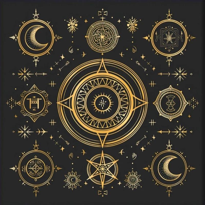 Suede Tarot Patch Tablecloth Divination Altar Cover for Rune Magic Daily Board Games