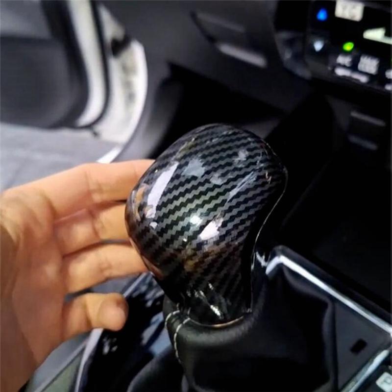 Popular Car Central Control Gear Shift Knob Cover Carbon Fiber Pattern Automotive Supplies For Toyota Yaris Ativ/Vios 2023 2024 Carbon Fiber Pattern