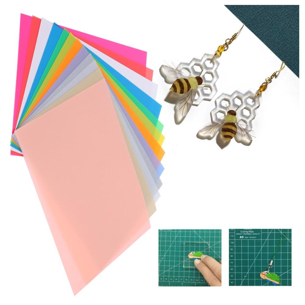 12pcs Colorful Heat Shrink Film Sheets 12 Colors 14.5x20CM Shrink Art Paper Shrinkable Film Sheets Creative Craft