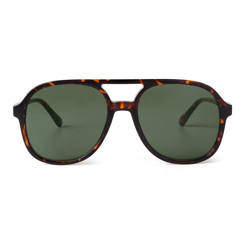 Fashion Vintage Yellow Pilot Sunglasses for Women Men Retro Tortoiseshell Double Bridge Square Aviation Sun Glasses UV400 S227