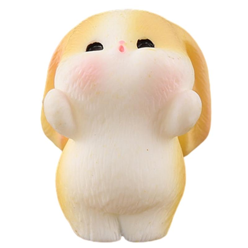 Resin Easter Rabbit Figurine Miniatures Ornament Easter Rabbit Resin Ornaments for Holiday Celebrations Decoration