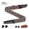 Creative Embroidery Non-slip Guitar Strap with Picks for Electric & Acoustic Guitars