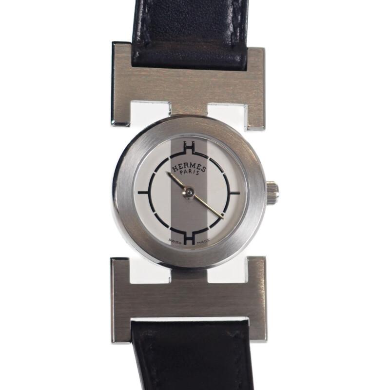 HERMES PA1.210 Watches Stainless Steel/leather Women SilverDial