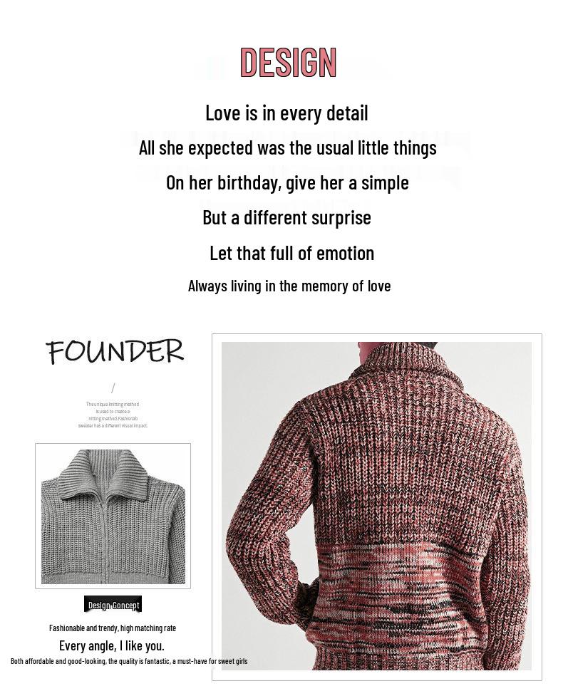 2024 Trendy Men's Knit Lapel Sweater Coat - Loose Fit for Spring and Autumn