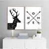 Black White Minimalist Abstract Elk Canvas Painting Nordic Scandinavian Wall Picture Prints Living Room Home Decor No Frame