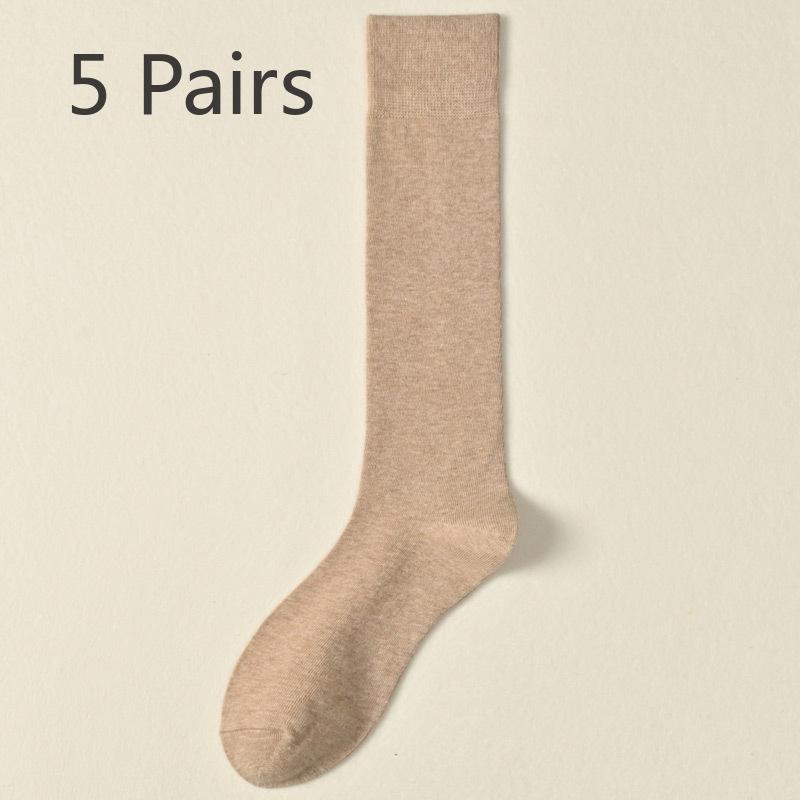 

5 пар женских осенне-зимних высоких носков до колена и тонких носков до икры 5 Pairs телесный