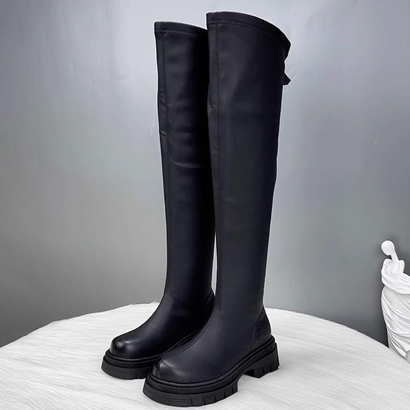 Fashion Flats Women Knee High Boots Platform Fashion Winter Shoes Designer New Woman High Boots 2025 New Brand Goth Mujer Chelsea Botas