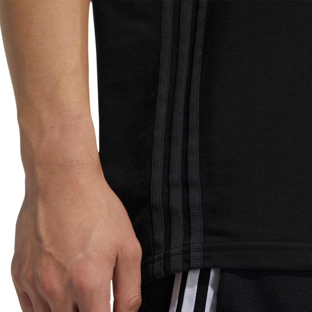 Adidas Logo Stripe Breathable Short Sleeve T-Shirt Men Tops Black HA3637