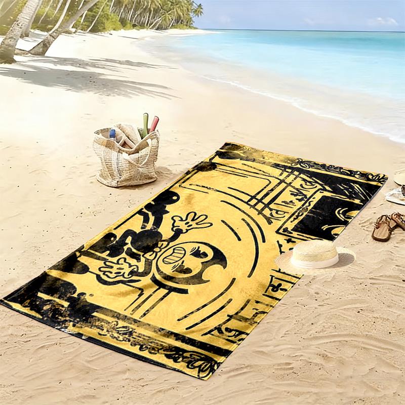 Bendy and the Ink Machine Print Beach Towel, Large Soft Quick Dry Towel for Beach Camping Swimming