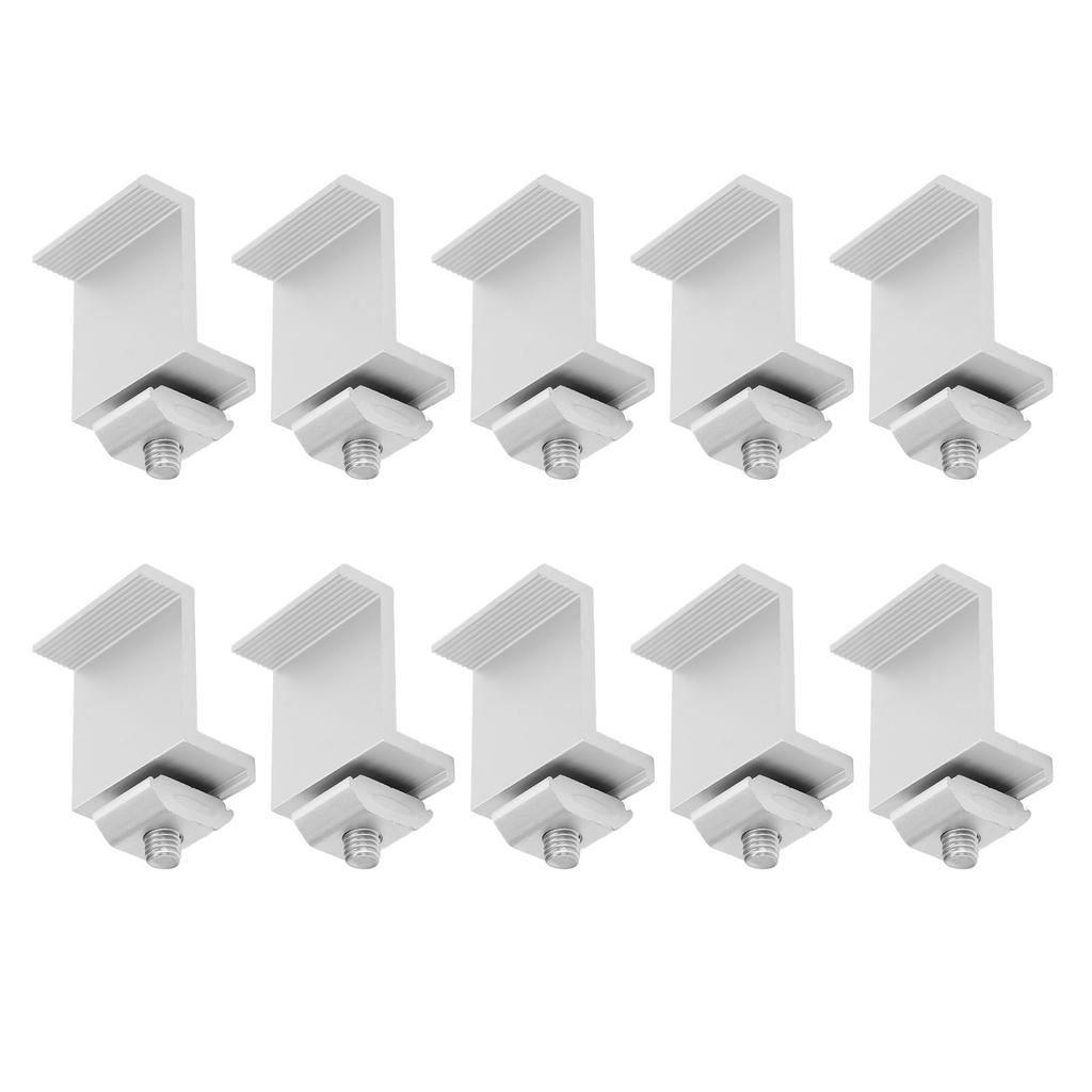 10Pcs PV Solar Panel End Clamp Aluminum Alloy Waterproof Photovoltaic Solar Panel Mounting Z Bracket Clamp